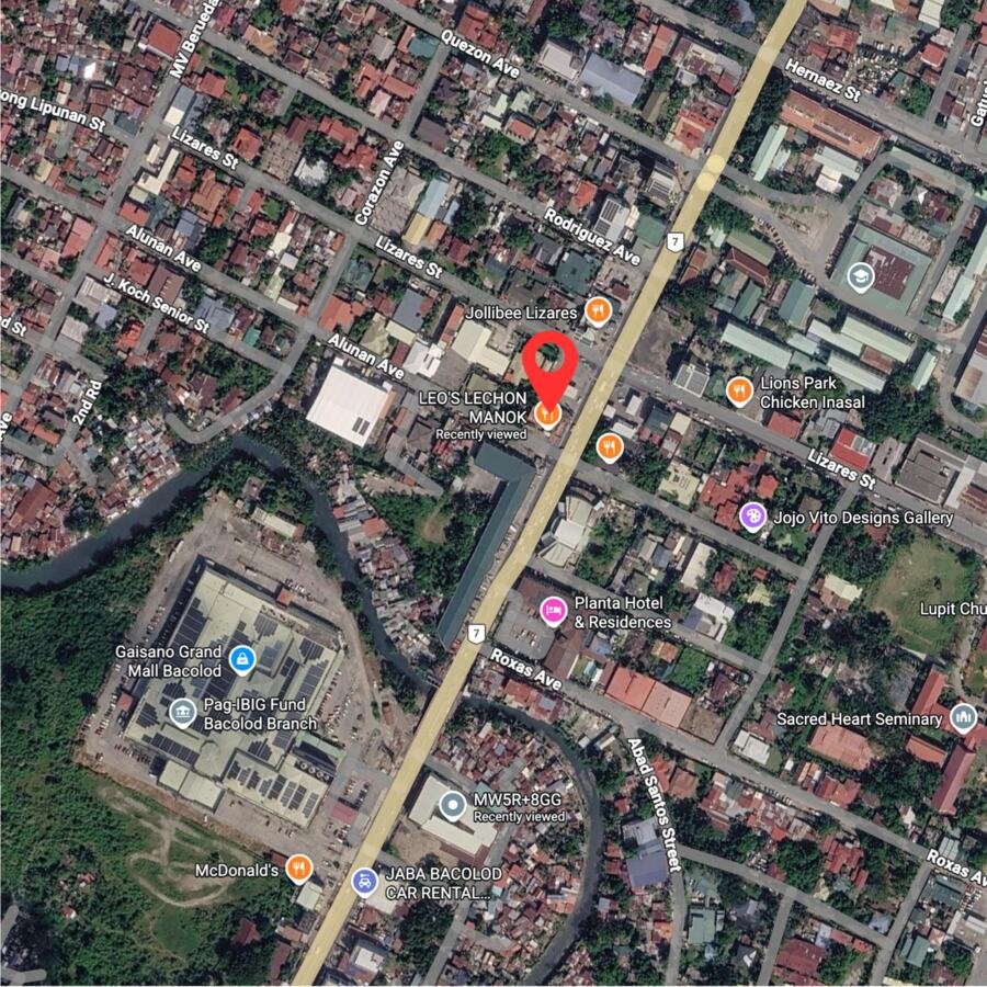 Vicinity map showing the property and nearby establishments
